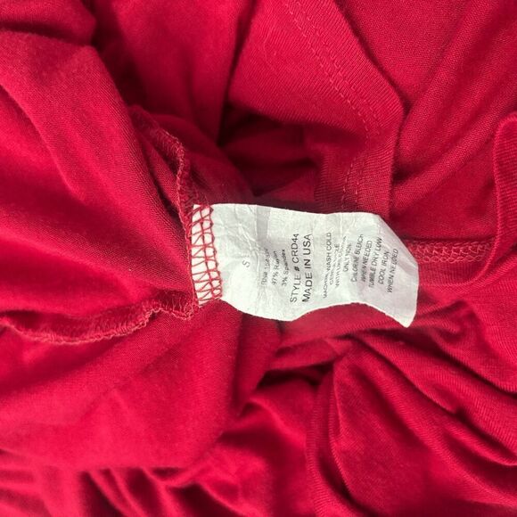 Mother Bee Maternity V-Neck 3/4 Sleeve Ruched Red Expecting Mother Maxi Dress - Picture 6 of 8